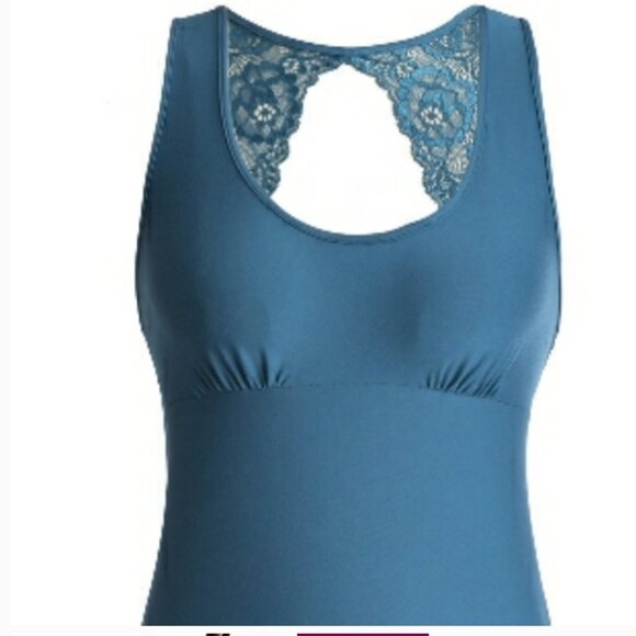 Comfy Sleep Dress with Lace Racerback - Picture 2 of 7